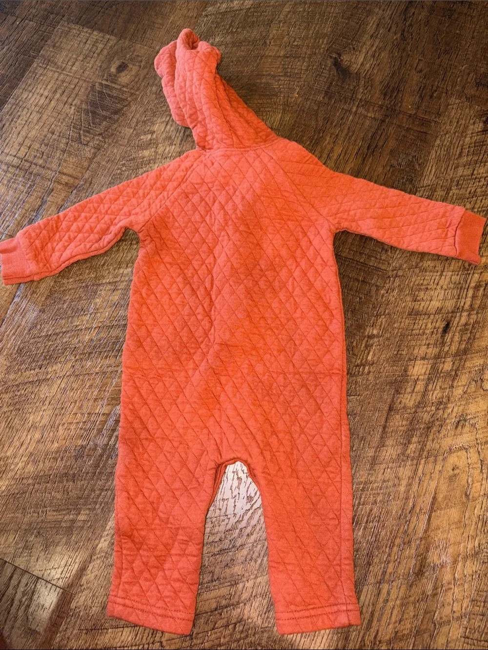 Old Navy Orange Quilted Hooded Baby One-Piece - Size 6-12 months